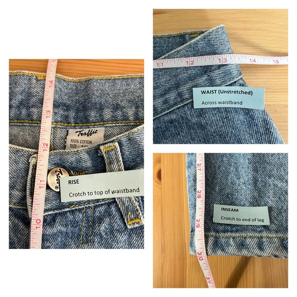 Traffic Ultra High Waisted Stone Wash Jeans Size 9/10 Vintage 80's Distressed - Picture 4 of 6